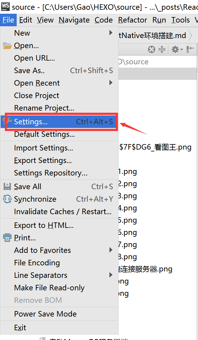 Alt webstore打开设置窗口